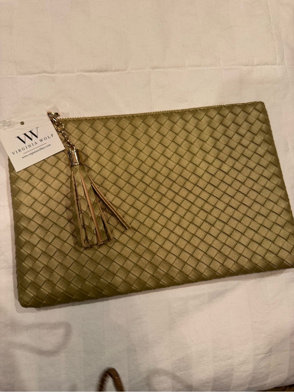 Virginia Wolf Gold Woven Tassel Cosmetic Pouch